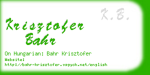 krisztofer bahr business card